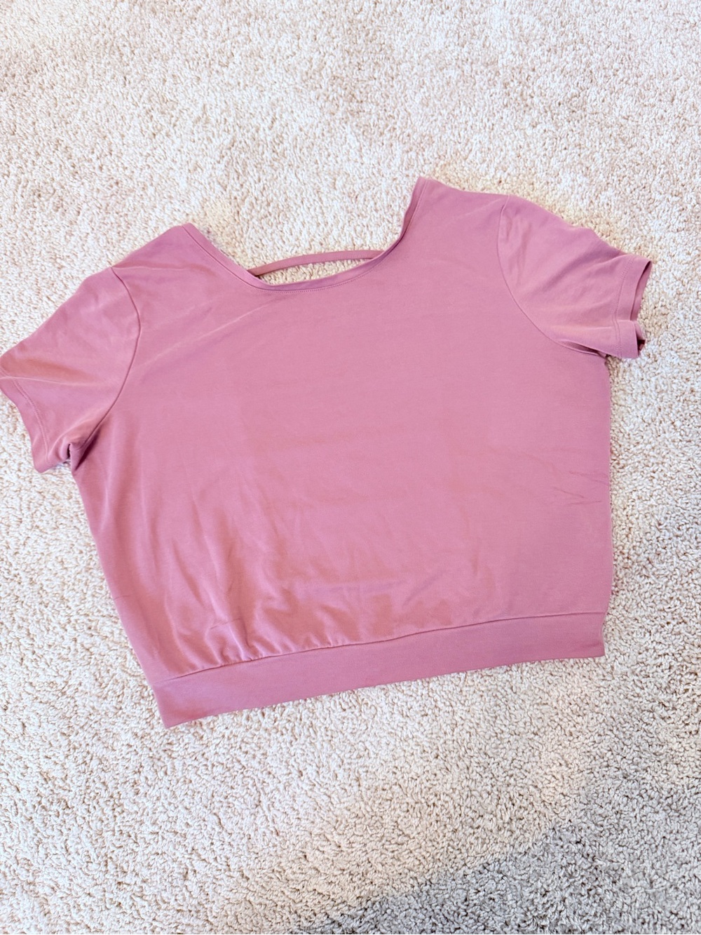 Victoria's Secret Dusty Rose Short Sleeve Crop Top, Small